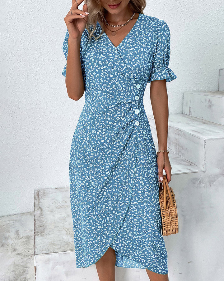 Floral Summer Midi Dress Elegant Women's Occasion Dress