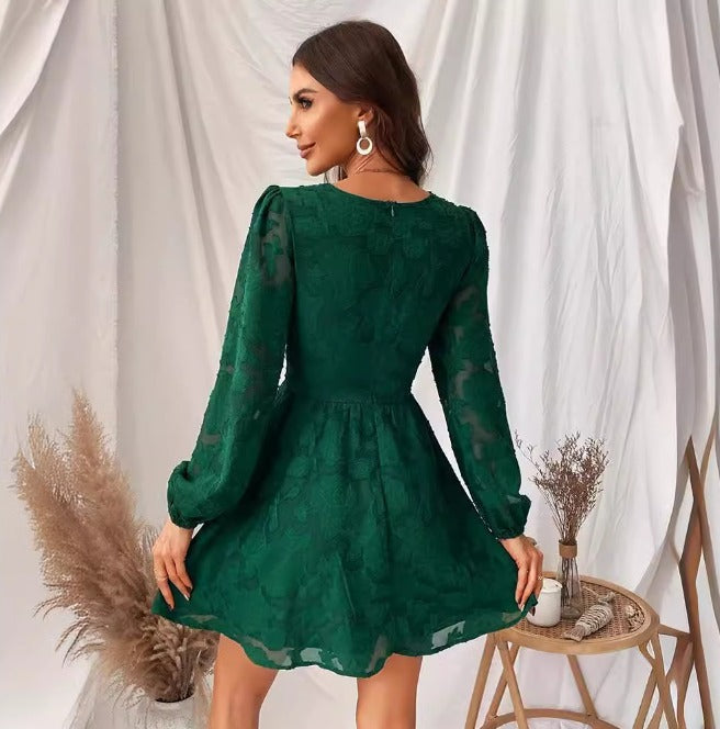 Short Sleeve Silky Style Dress - Relaxed Fit Midi Gown