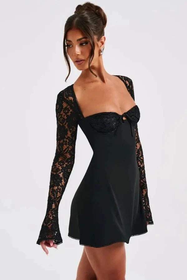 Lace Trim Tunic Evening Set