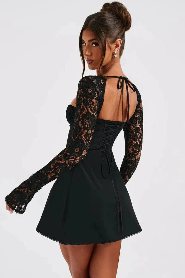 Lace Trim Tunic Evening Set