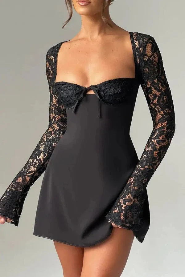 Lace Trim Tunic Evening Set