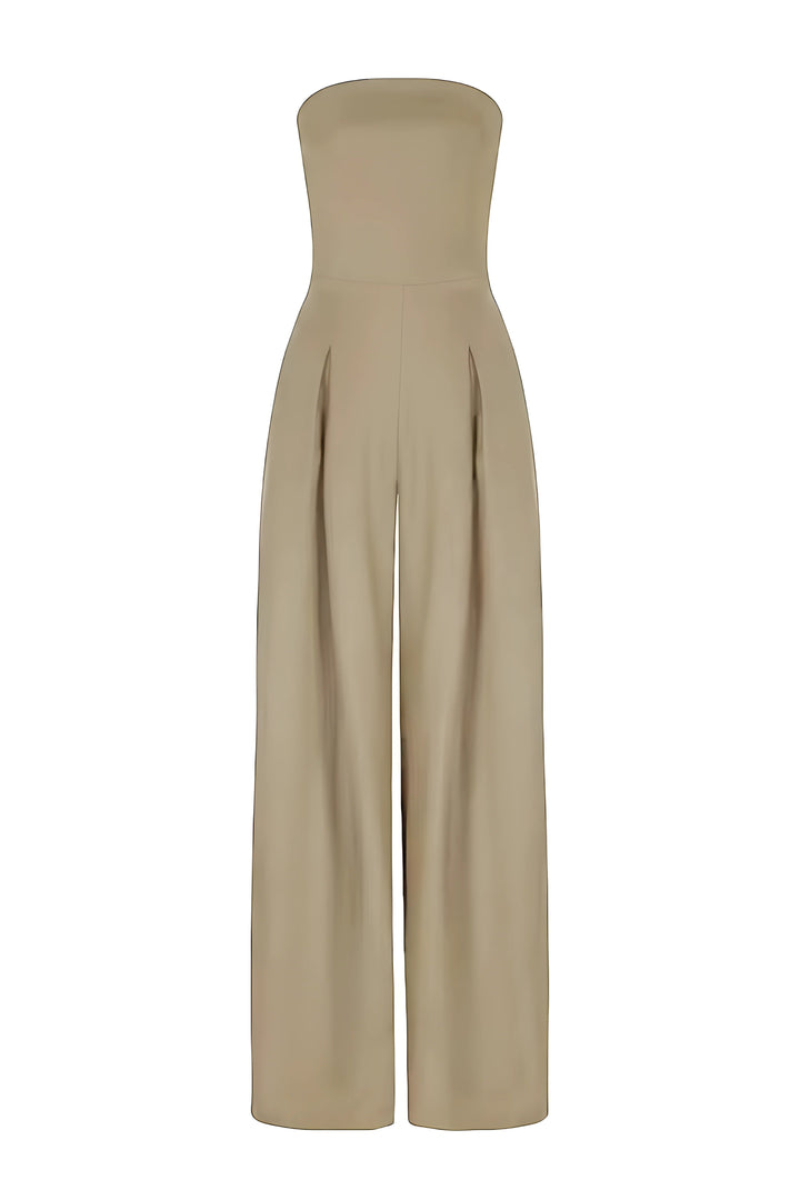 Elegant Strapless Jumpsuit with Corset Look