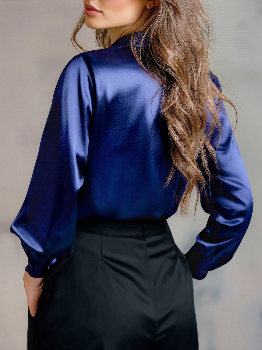 Long Sleeves Slim Fit Blouse Work Everyday Blouse