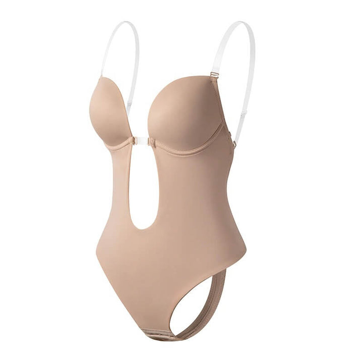 Seamless Backless Body Shaper - Deep-V Plunge Bodysuit