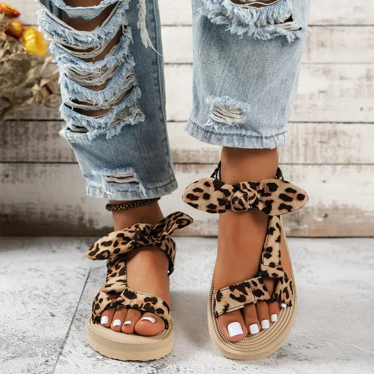 Stylish Sandals with Leopard Print