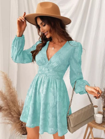 Short Sleeve Silky Style Dress - Relaxed Fit Midi Gown