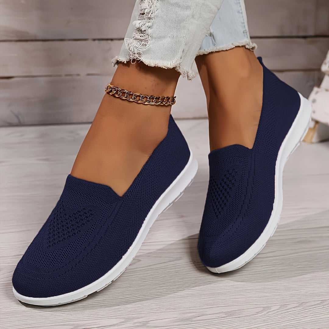 Women's Breathable Knit Slip-On Walking Shoes