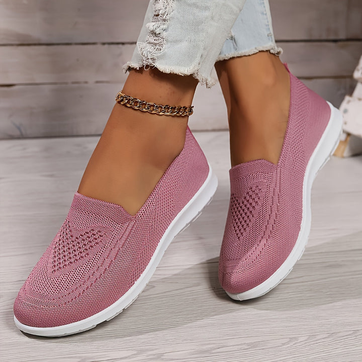 Women's Breathable Knit Slip-On Walking Shoes