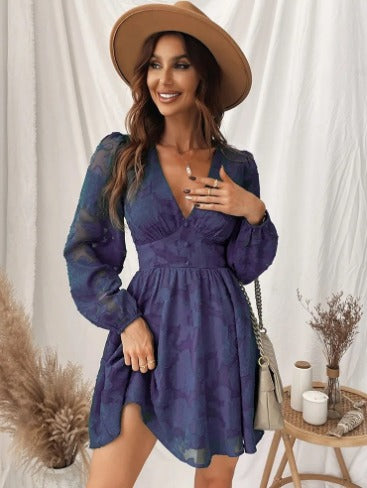 Short Sleeve Silky Style Dress - Relaxed Fit Midi Gown
