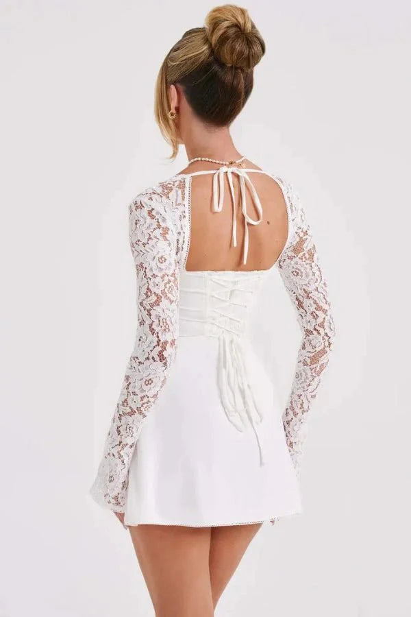 Lace Trim Tunic Evening Set