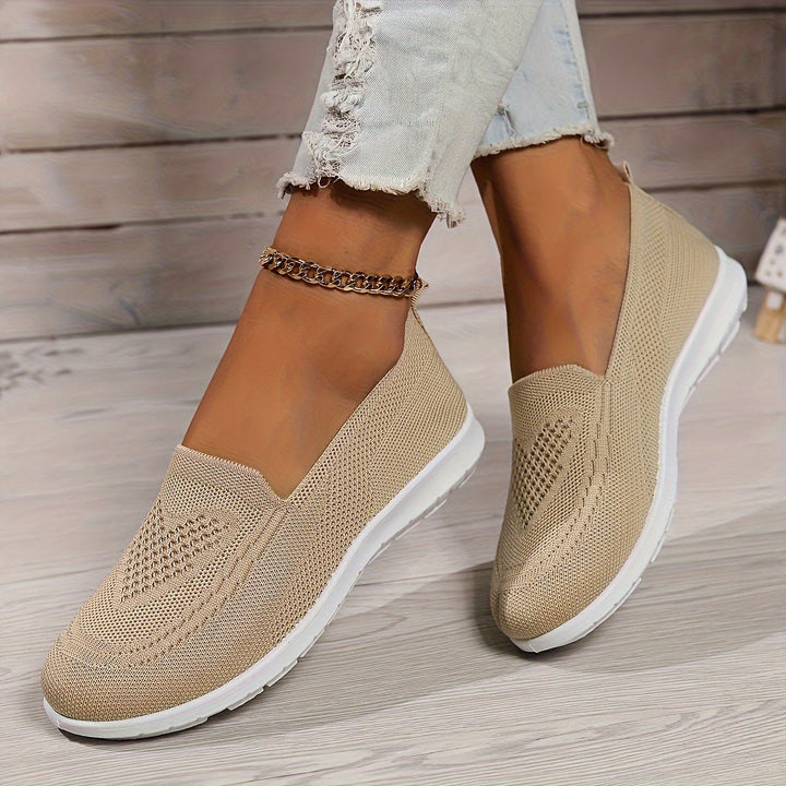 Women's Breathable Knit Slip-On Walking Shoes