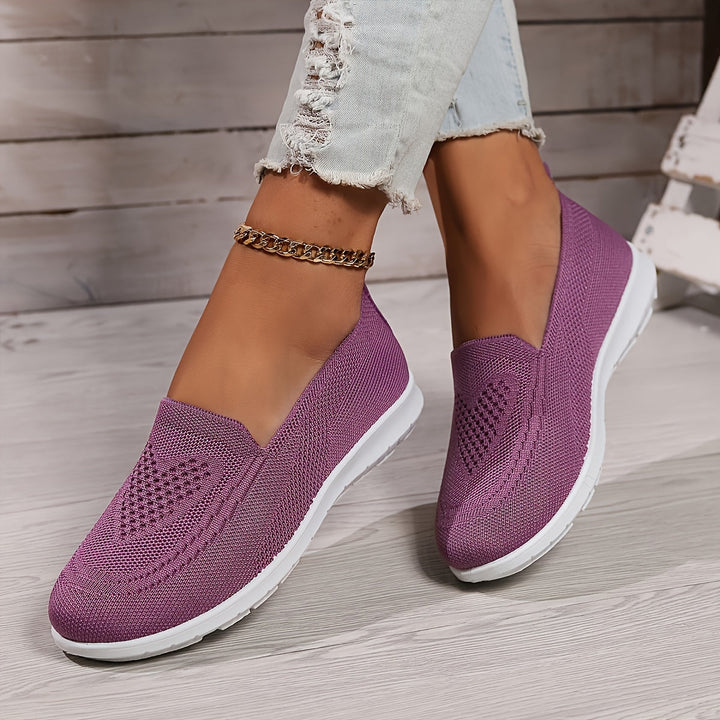 Women's Breathable Knit Slip-On Walking Shoes