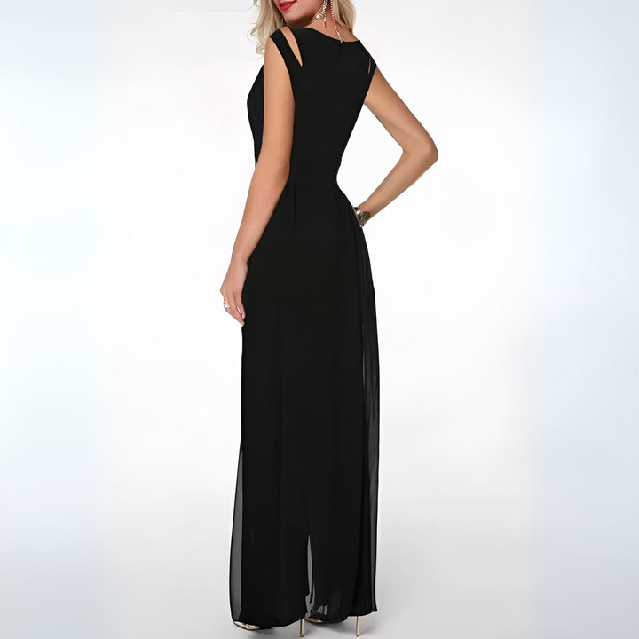 Sheer Overlay Jumpsuit Elegant Women's Occasion Jumpsuit