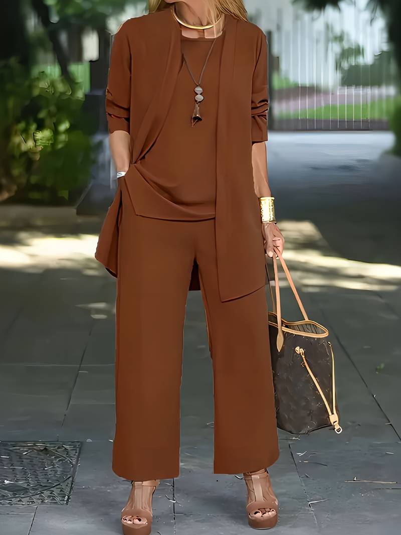 Women's Elegant Open-Front 3-Piece Set