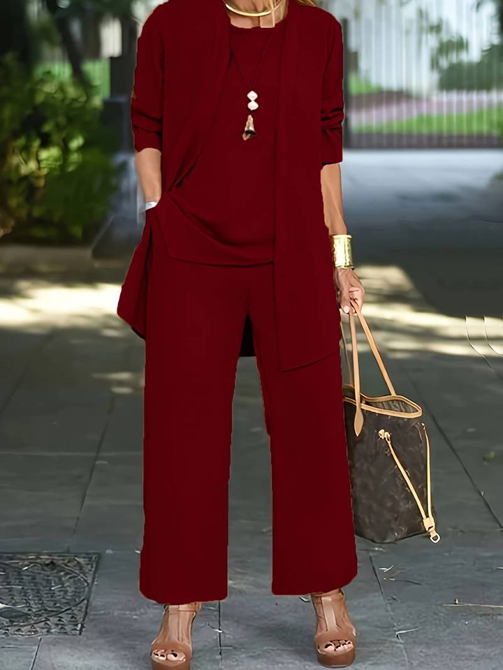 Women's Elegant Open-Front 3-Piece Set