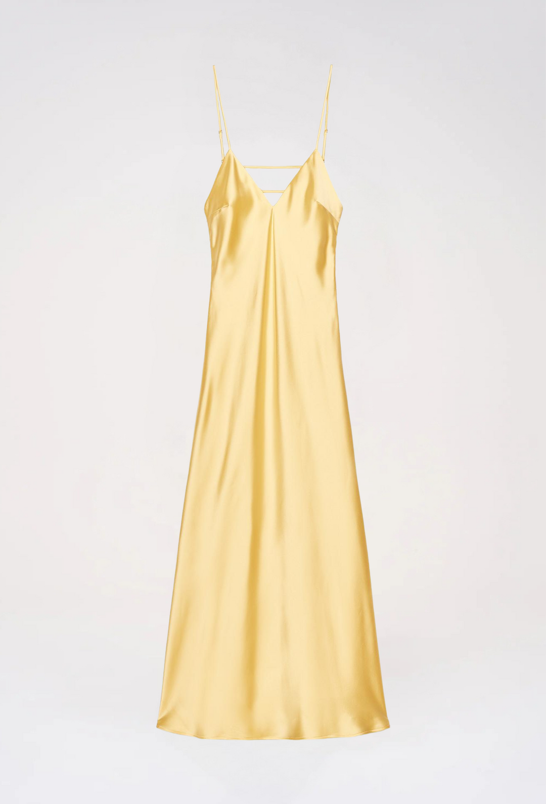 Satin Slip Design Maxi Dress with Spaghetti Straps