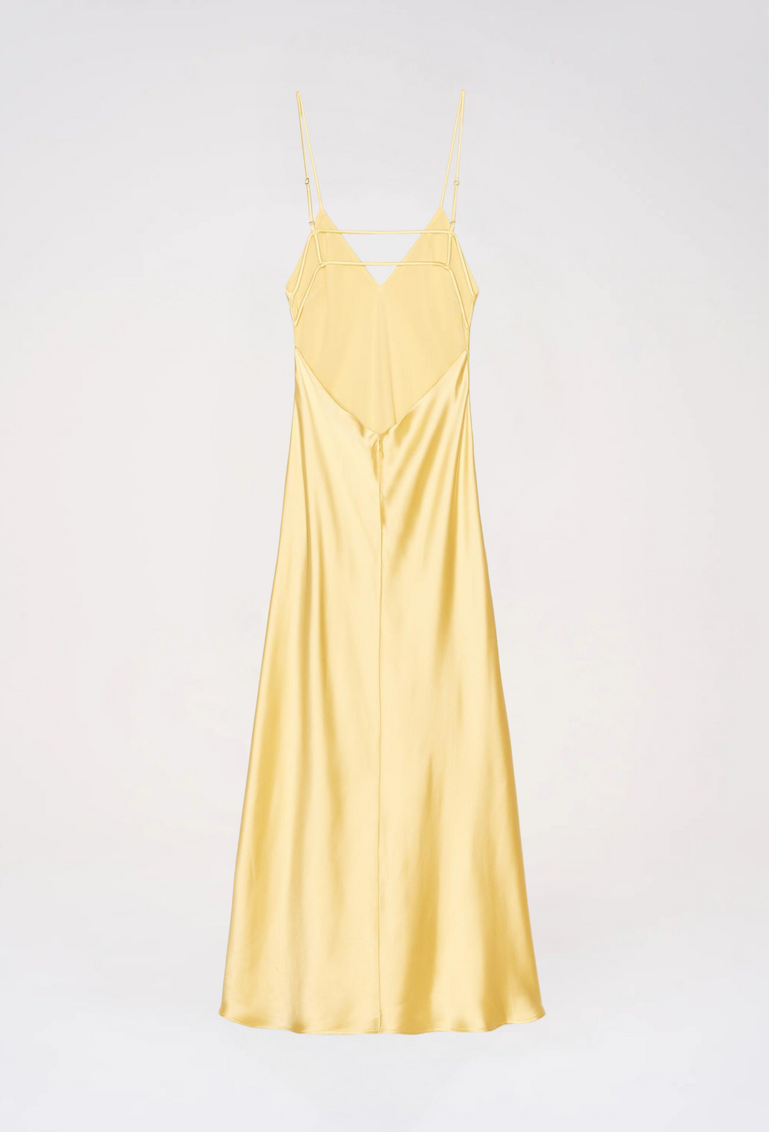 Satin Slip Design Maxi Dress with Spaghetti Straps