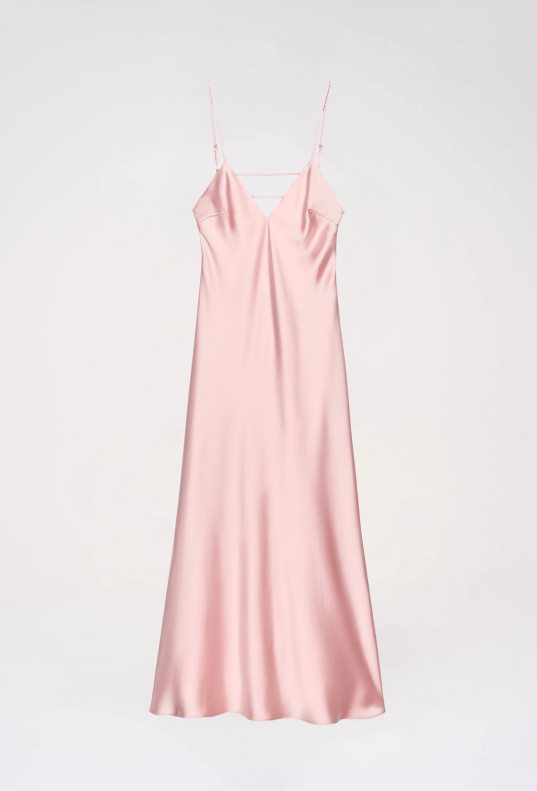 Satin Slip Design Maxi Dress with Spaghetti Straps