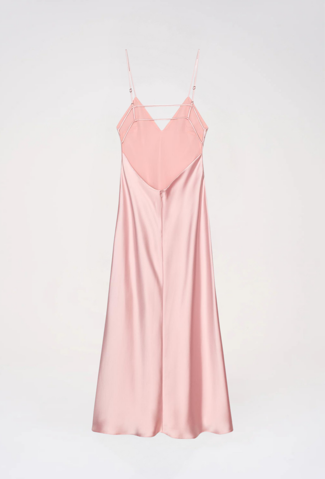 Satin Slip Design Maxi Dress with Spaghetti Straps