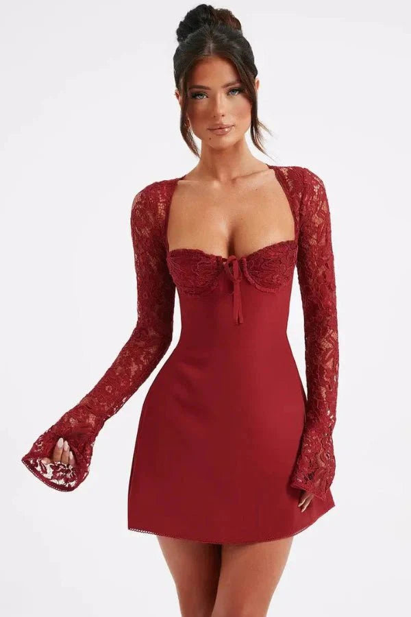 Lace Trim Tunic Evening Set
