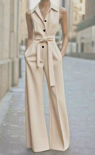 Women’s Relaxed Fit Wide-Leg Jumpsuit Sleeveless Summer Romper