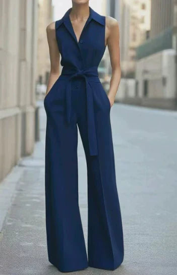 Women’s Relaxed Fit Wide-Leg Jumpsuit Sleeveless Summer Romper