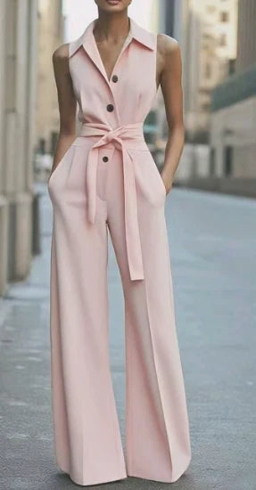 Women’s Relaxed Fit Wide-Leg Jumpsuit Sleeveless Summer Romper