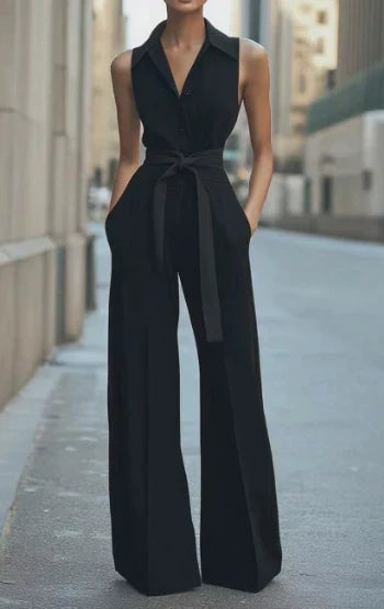 Women’s Relaxed Fit Wide-Leg Jumpsuit Sleeveless Summer Romper