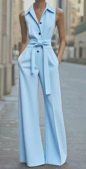 Women’s Relaxed Fit Wide-Leg Jumpsuit Sleeveless Summer Romper