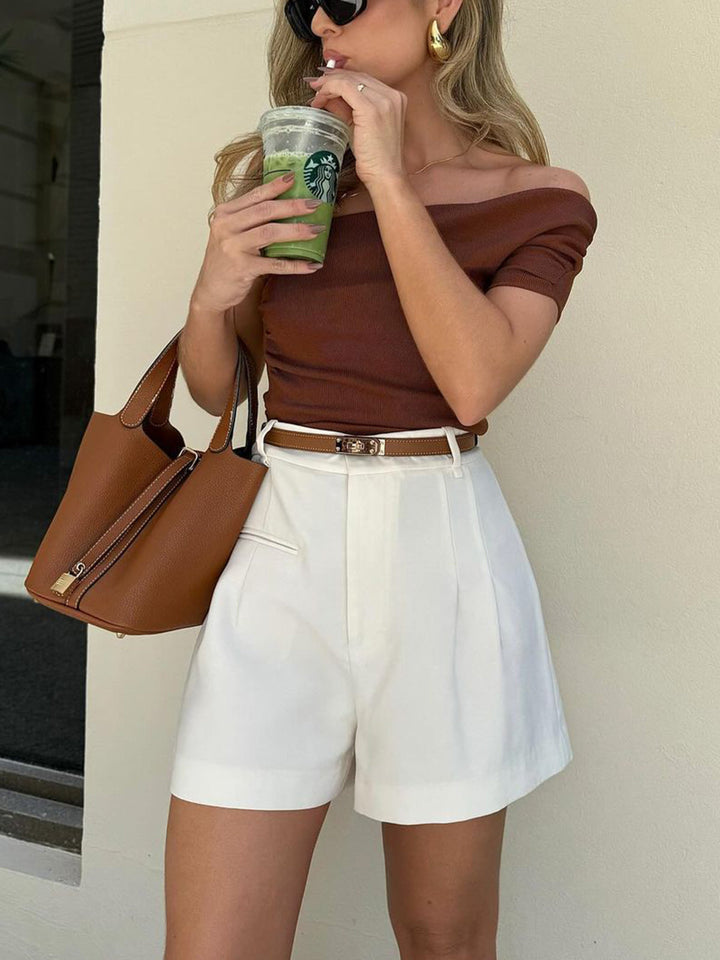 High-Waisted Shorts for Women - Regular Fit Summer Trousers