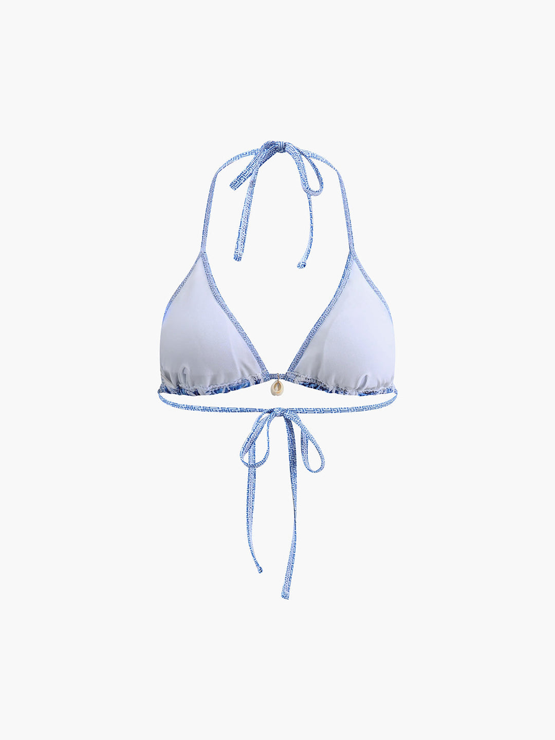 Halter Bikini Set – Stylish with Blue Print