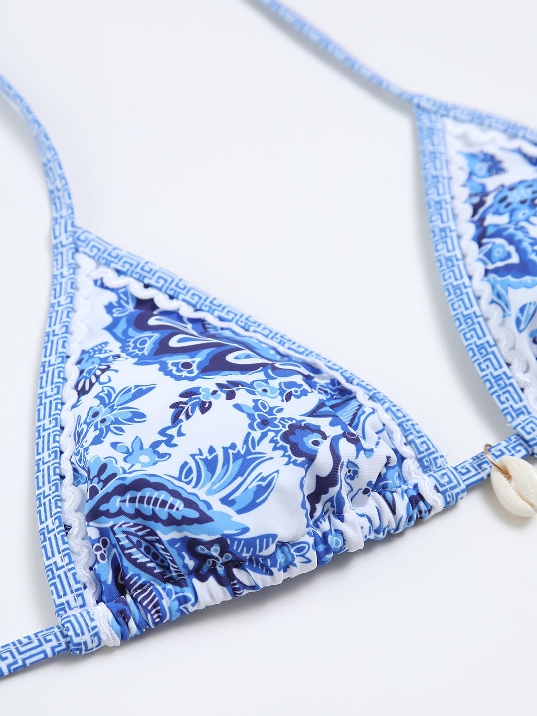 Halter Bikini Set – Stylish with Blue Print