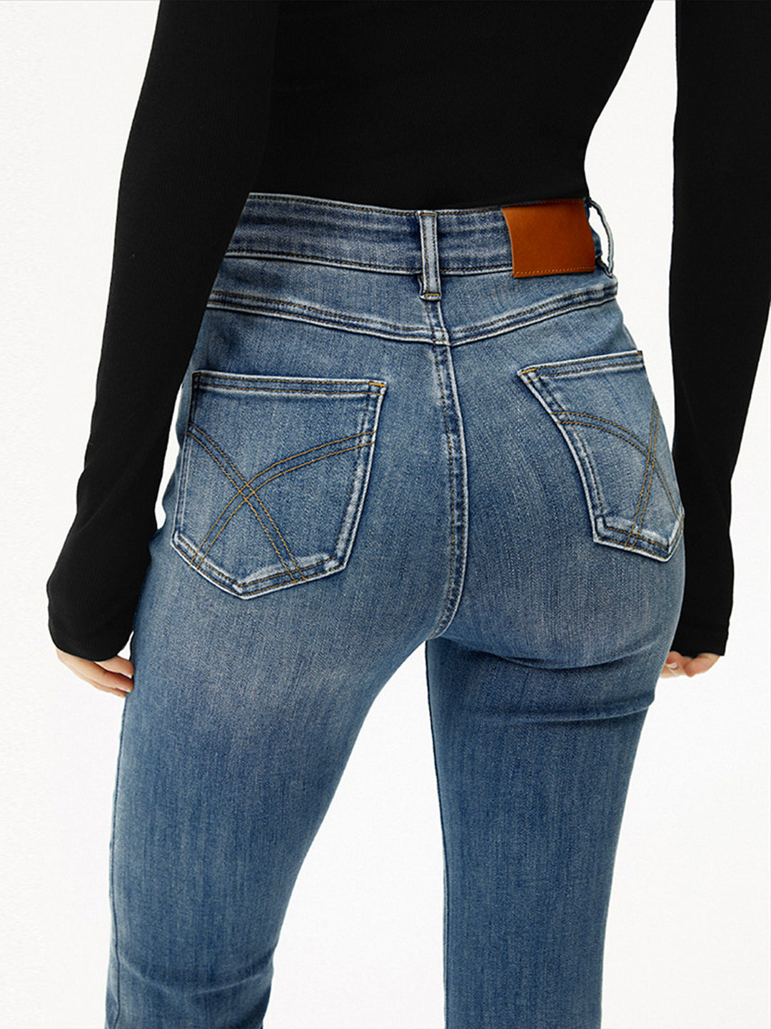 High-Waist Bootcut Jeans Slim Fit with Stretch