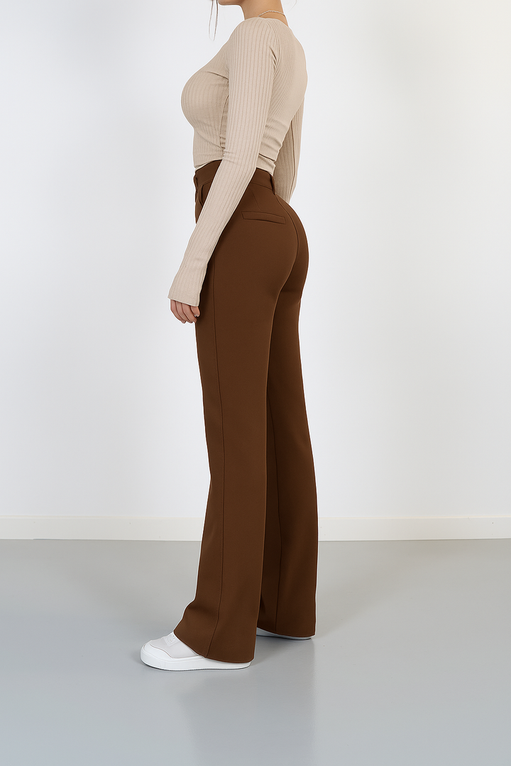 High-Waist Trousers with Straight Legs