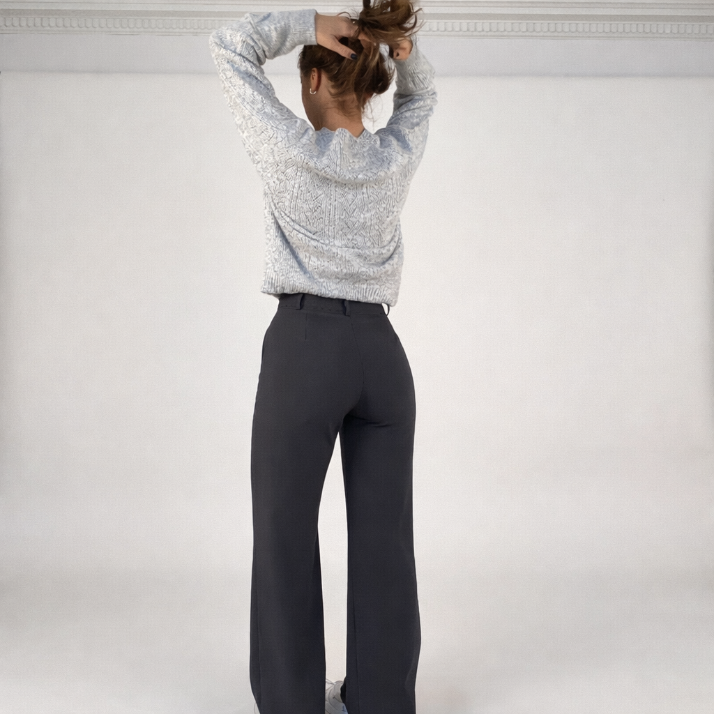 High-Waist Trousers with Straight Legs