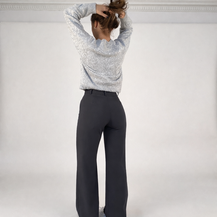 High-Waist Trousers with Straight Legs