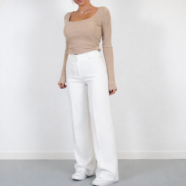 High-Waist Trousers with Straight Legs