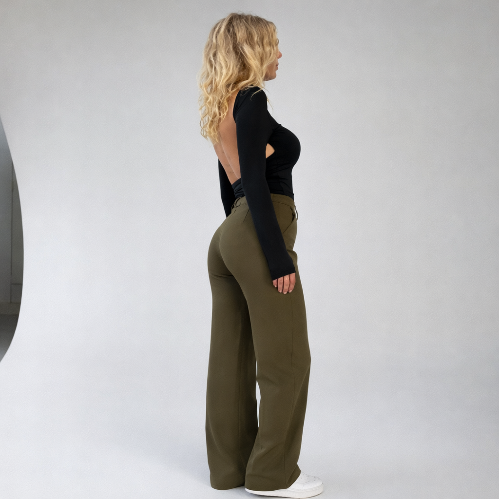 High-Waist Trousers with Straight Legs