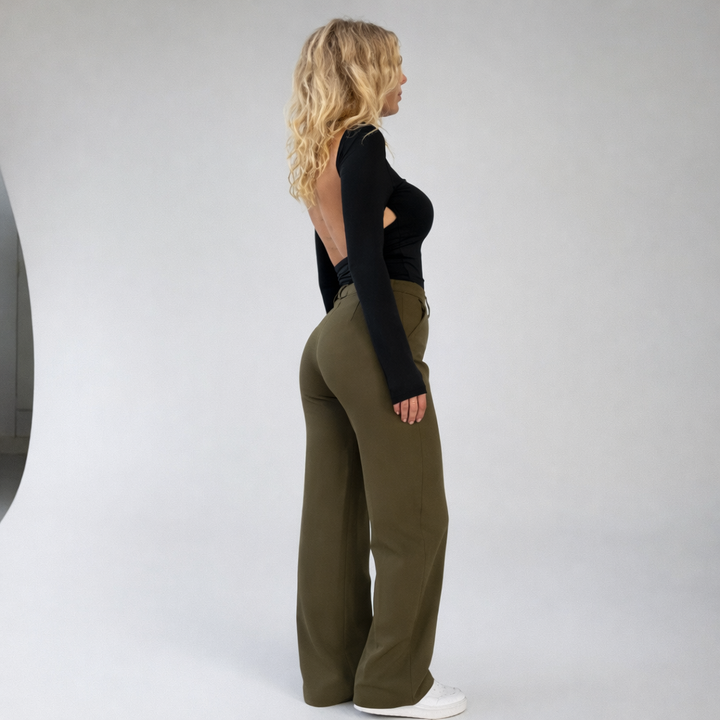 High-Waist Trousers with Straight Legs