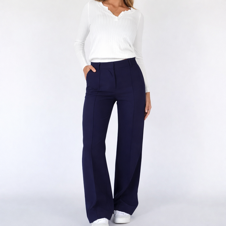 High-Waist Trousers with Straight Legs