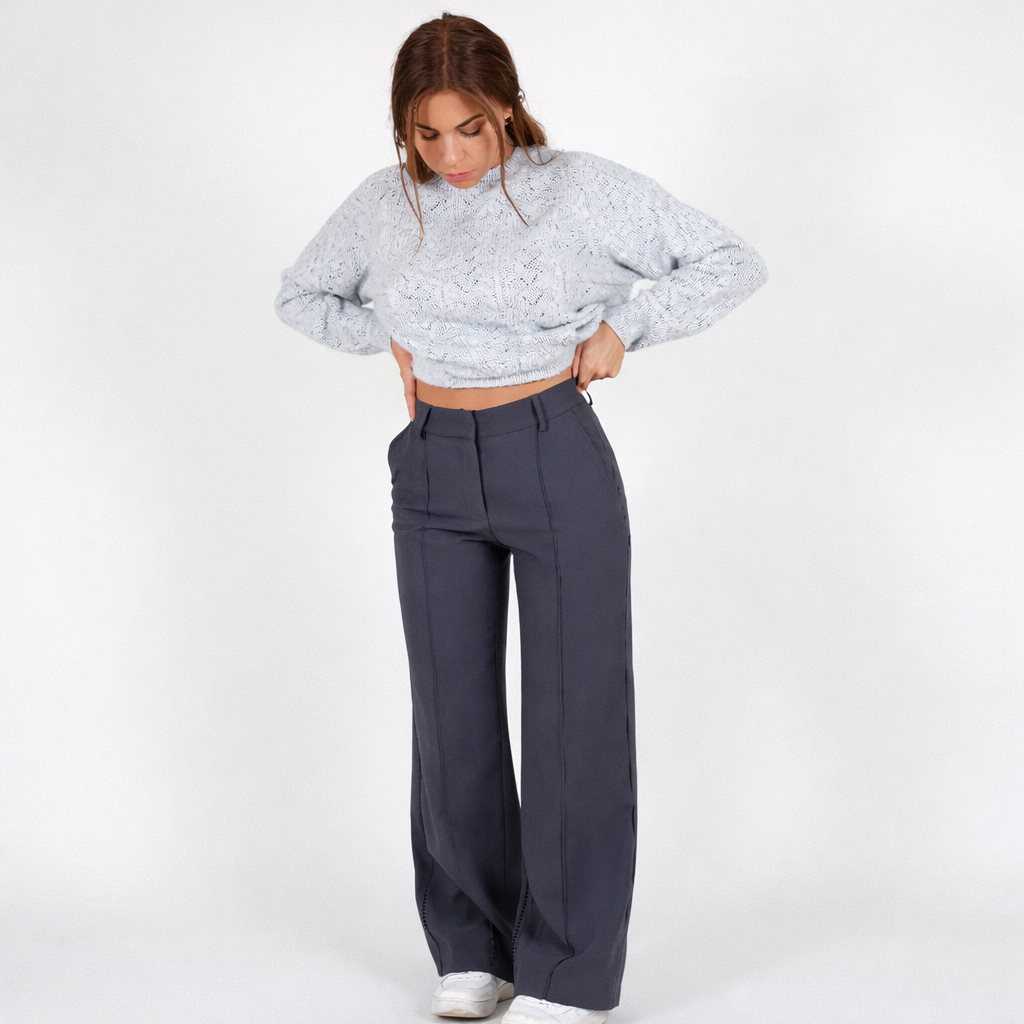 High-Waist Trousers with Straight Legs