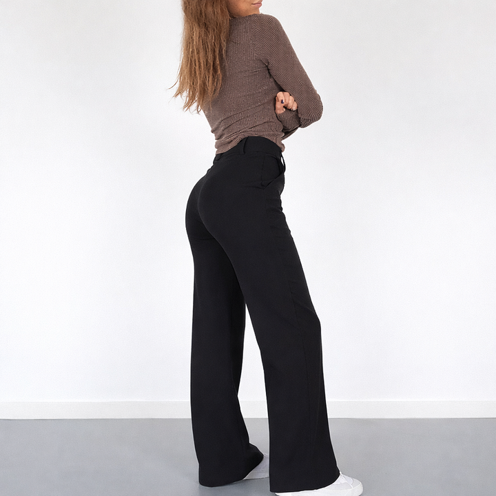 High-Waist Trousers with Straight Legs