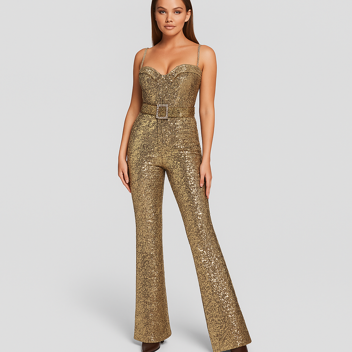 Sequin Flared Jumpsuit