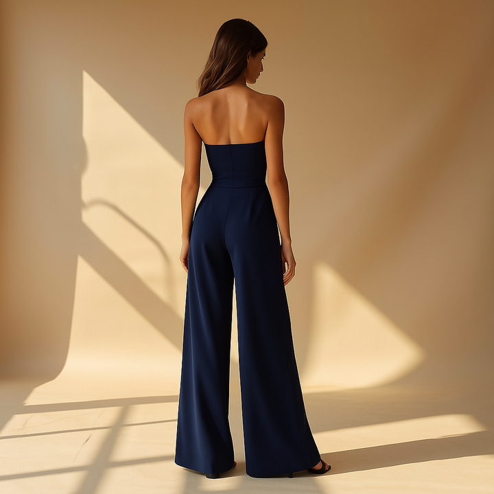 Elegant Strapless Jumpsuit with Corset Look