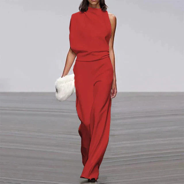 One-Shoulder Wide-Leg Jumpsuit Chic Women's Jumpsuit