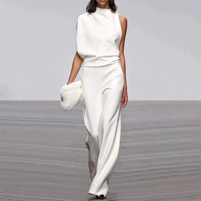 One-Shoulder Wide-Leg Jumpsuit Chic Women's Jumpsuit