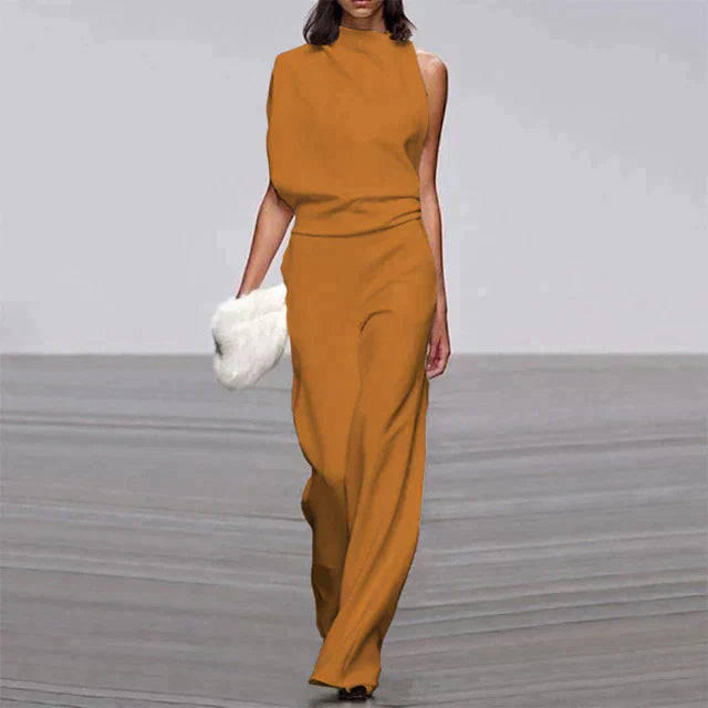 One-Shoulder Wide-Leg Jumpsuit Chic Women's Jumpsuit
