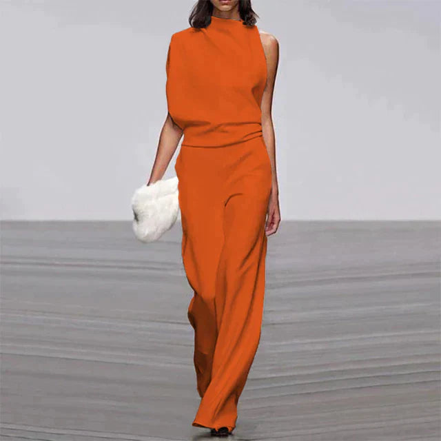 One-Shoulder Wide-Leg Jumpsuit Chic Women's Jumpsuit