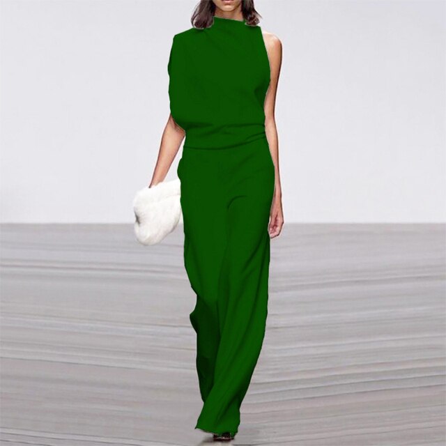 One-Shoulder Wide-Leg Jumpsuit Chic Women's Jumpsuit