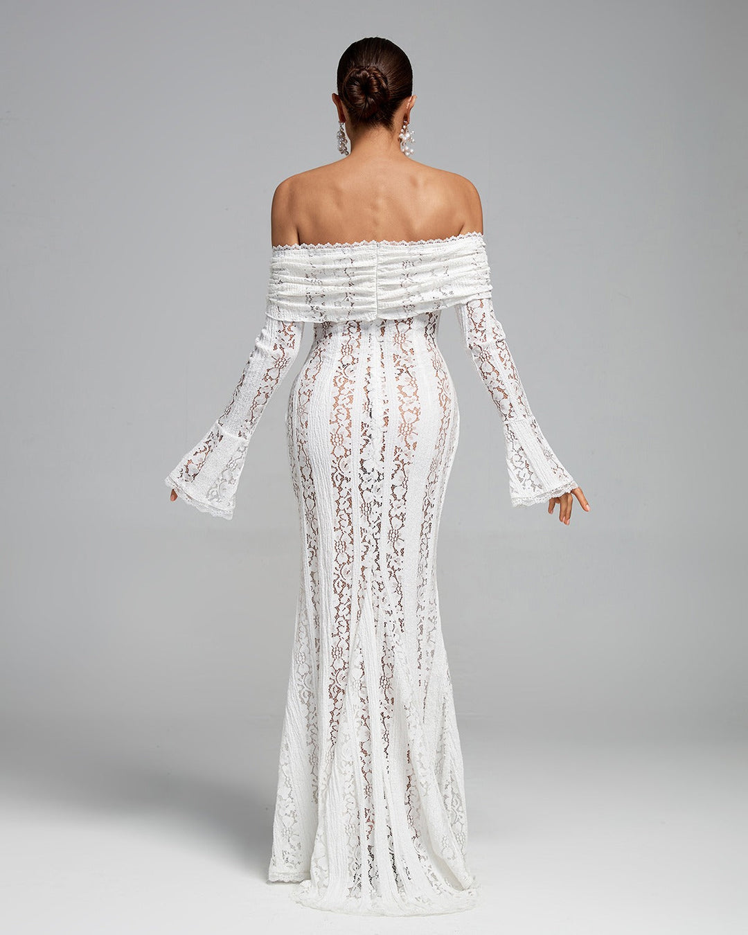 Luxe Off-Shoulder Maxi Dress in Lace